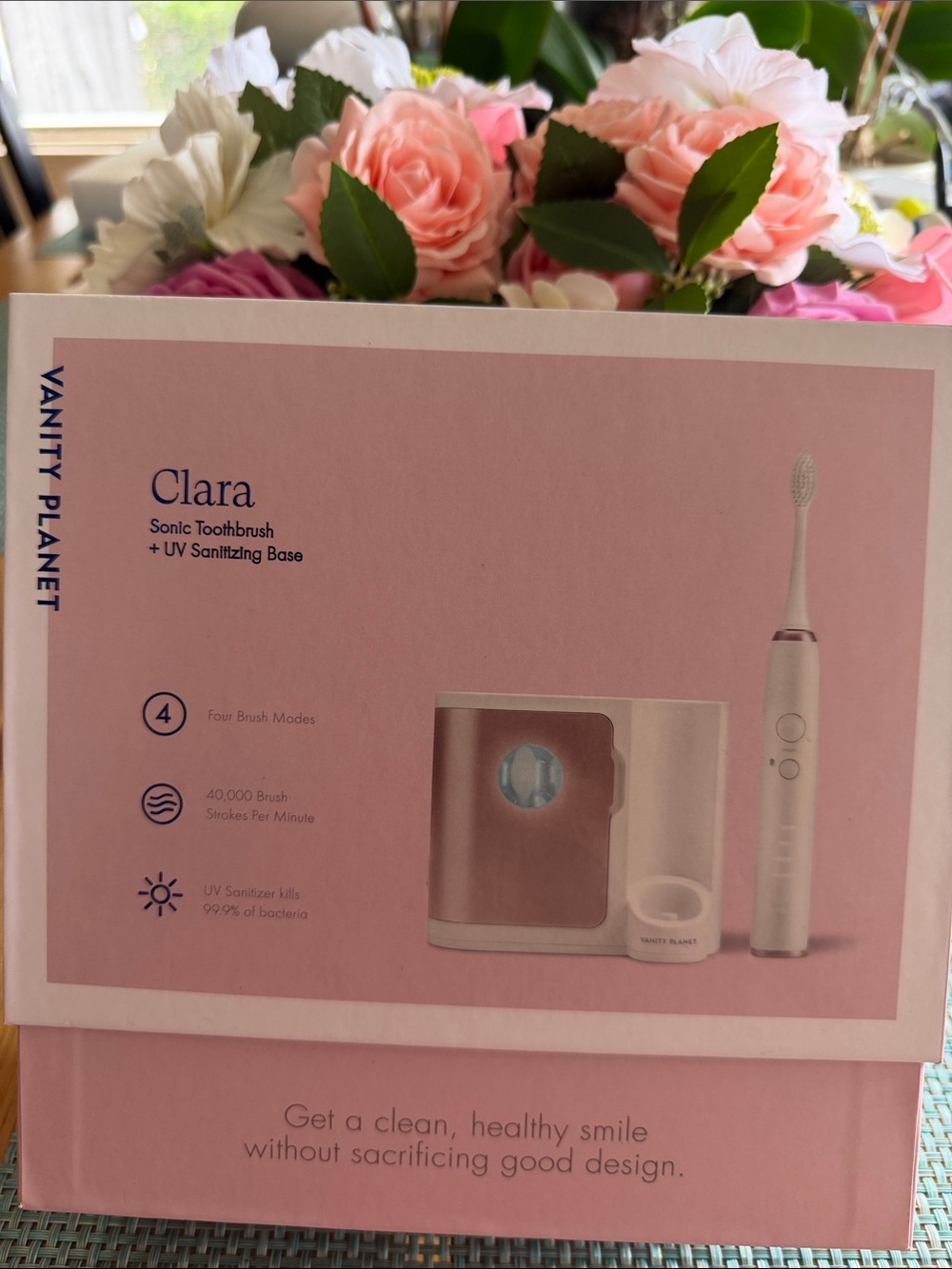 Vanity Planet Clara Sonic Toothbrush with UV Sanitizing Base - Pink